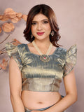 Ethnic Motifs Zari Woven Design Banarasi Saree