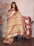 Ethnic Motifs Zari Woven Design Banarasi Saree