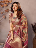 Ethnic Motifs Zari Woven Design Banarasi Saree