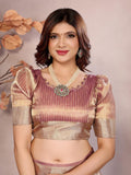 Ethnic Motifs Zari Woven Design Banarasi Saree