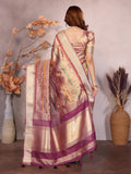 Ethnic Motifs Zari Woven Design Banarasi Saree
