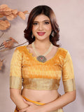 Ethnic Motifs Zari Woven Design Banarasi Saree
