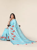 Ethnic Motifs Zari Woven Design Banarasi Saree