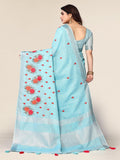 Ethnic Motifs Zari Woven Design Banarasi Saree