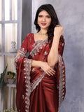 Ethnic Motifs Zari Woven Design Banarasi Saree