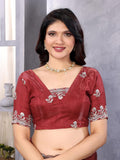 Ethnic Motifs Zari Woven Design Banarasi Saree