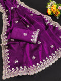 Ethnic Motifs Zari Woven Design Banarasi Saree