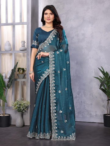 Ethnic Motifs Zari Woven Design Banarasi Saree
