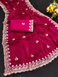 Ethnic Motifs Zari Woven Design Banarasi Saree