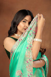 Ethnic Motifs Zari Woven Design Banarasi Saree