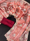 Ethnic Motifs Zari Woven Design Banarasi Saree