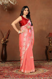 Ethnic Motifs Zari Woven Design Banarasi Saree