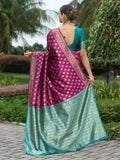 Varanga Women Woven Design Zari Silk Blend Banarasi Saree