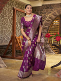 Varanga Women Woven Design Zari Silk Blend Banarasi Saree