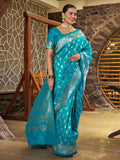 Varanga Women Woven Design Zari Silk Blend Banarasi Saree