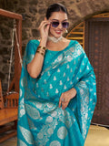 Varanga Women Woven Design Zari Silk Blend Banarasi Saree