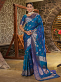 Varanga Women Woven Design Zari Silk Blend Banarasi Saree