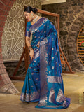 Varanga Women Woven Design Zari Silk Blend Banarasi Saree