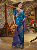 Varanga Women Woven Design Zari Silk Blend Banarasi Saree
