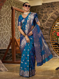 Varanga Women Woven Design Zari Silk Blend Banarasi Saree