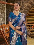 Varanga Women Woven Design Zari Silk Blend Banarasi Saree