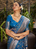Varanga Women Woven Design Zari Silk Blend Banarasi Saree