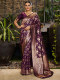 Varanga Women Woven Design Zari Silk Blend Banarasi Saree