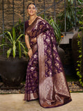 Varanga Women Woven Design Zari Silk Blend Banarasi Saree