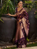 Varanga Women Woven Design Zari Silk Blend Banarasi Saree