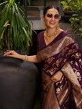 Varanga Women Woven Design Zari Silk Blend Banarasi Saree
