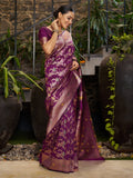 Varanga Women Woven Design Zari Silk Blend Banarasi Saree