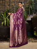 Varanga Women Woven Design Zari Silk Blend Banarasi Saree