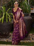 Varanga Women Woven Design Zari Silk Blend Banarasi Saree