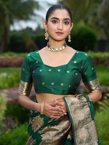 Varanga Women Kanjivaram Saree With Blouse Piece