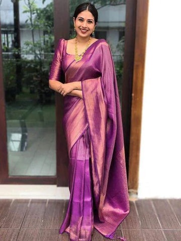Varanga Women Banarasi Saree With Blouse Piece
