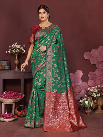 Varanga Women Banarasi Saree With Blouse Piece