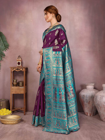 Varanga Women Banarasi Saree With Blouse Piece