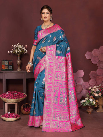Varanga Women Banarasi Saree With Blouse Piece