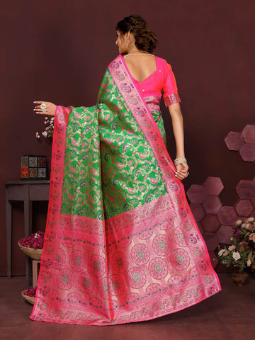 Varanga Women Banarasi Saree With Blouse Piece