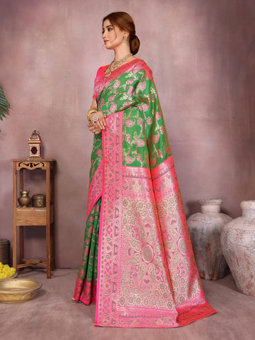 Varanga Women Banarasi Saree With Blouse Piece