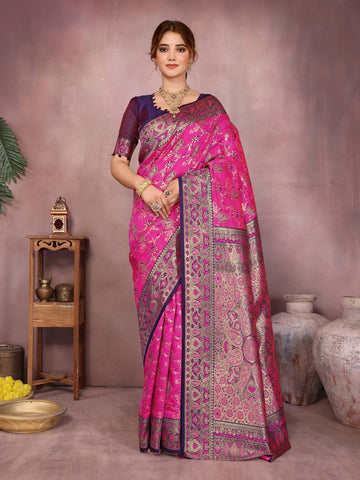 Varanga Women Banarasi Saree With Blouse Piece