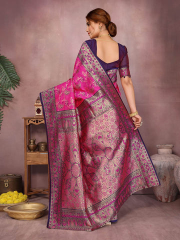 Varanga Women Banarasi Saree With Blouse Piece