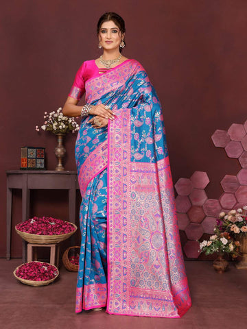 Varanga Women Banarasi Saree With Blouse Piece