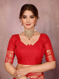 Varanga Women Banarasi Saree With Blouse Piece