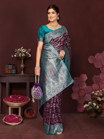 Varanga Women Banarasi Saree With Blouse Piece