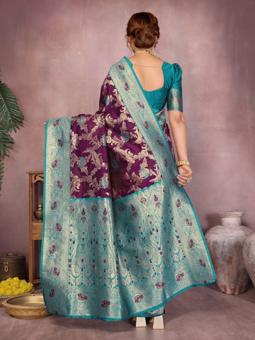 Varanga Women Banarasi Saree With Blouse Piece