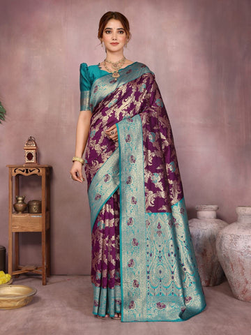 Varanga Women Banarasi Saree With Blouse Piece