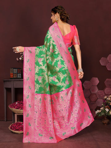Varanga Women Banarasi Saree With Blouse Piece
