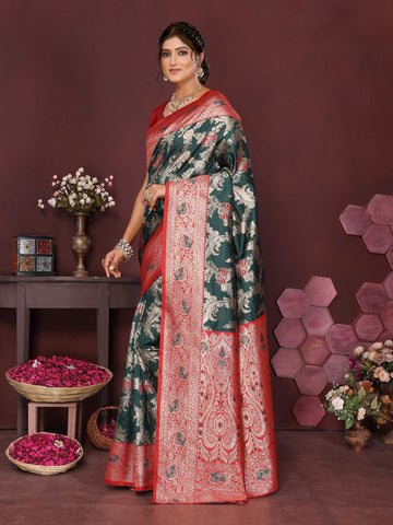 Varanga Women Banarasi Saree With Blouse Piece