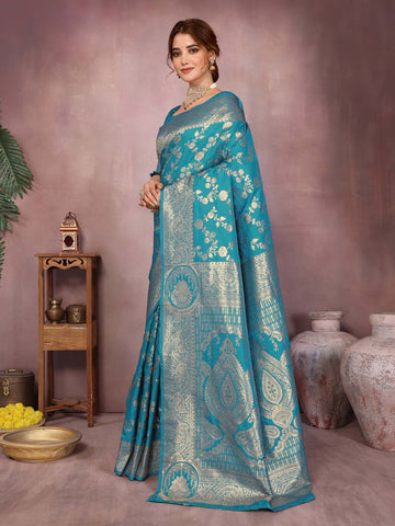 Varanga Women Banarasi Saree With Blouse Piece